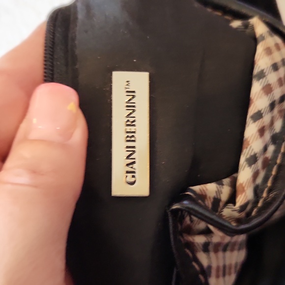 Giani Bernini Geuine Leather Multi Compartment Gingham Plaid  Crossbody Bag Boho - Picture 9 of 16
